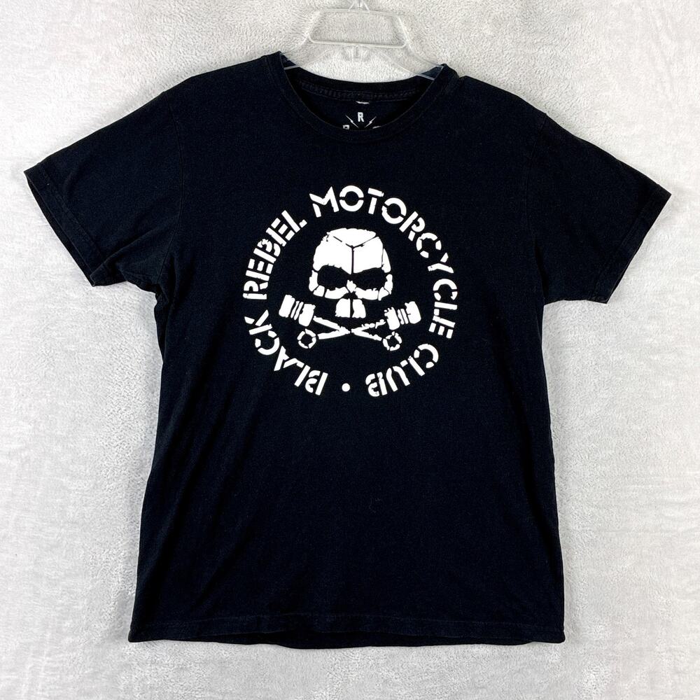 Black Rebel Motorcycle Club Tshirt Mens L Black White Skull Biker Rock Band USA